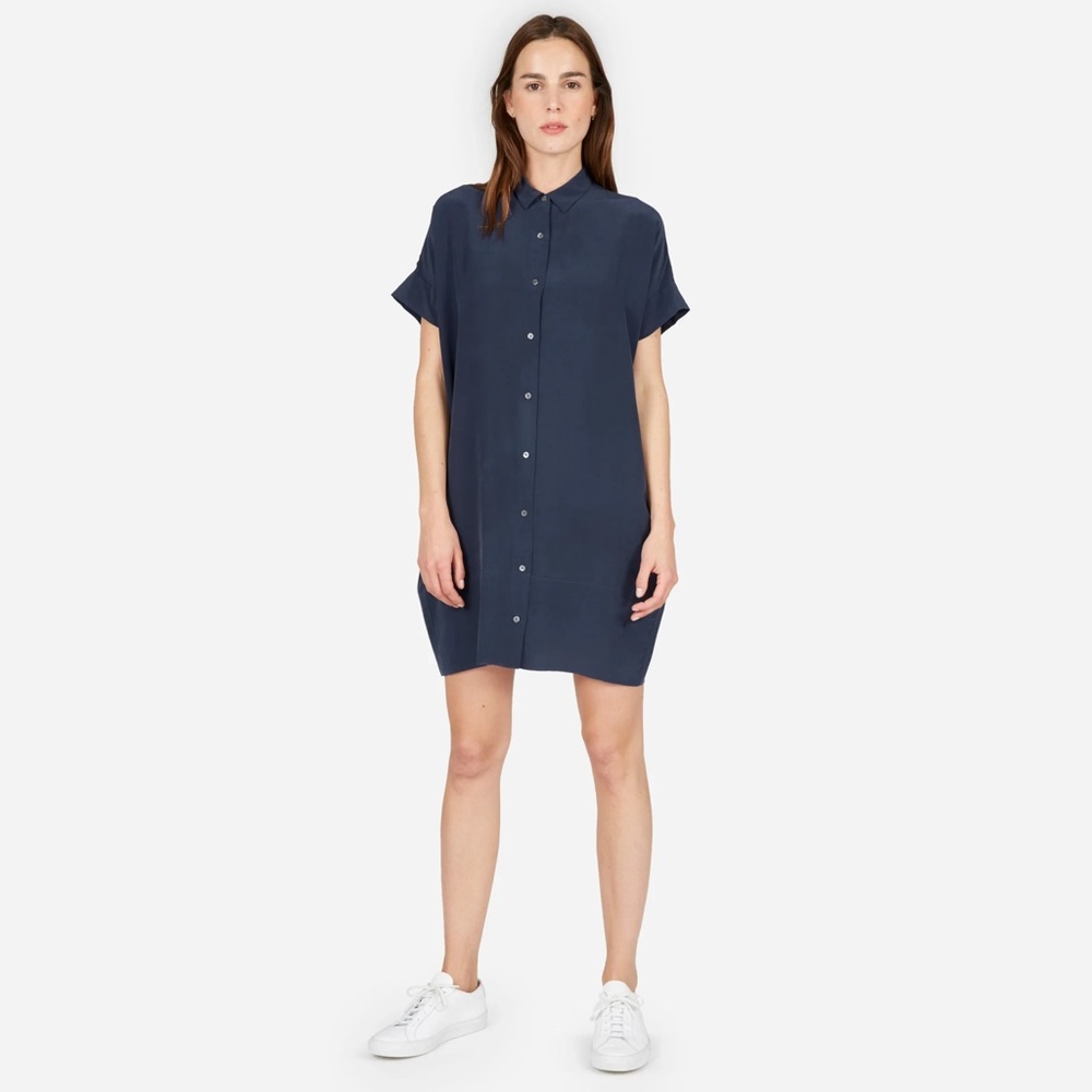 Everlane The Silk Square Shirt Dress Sz 6